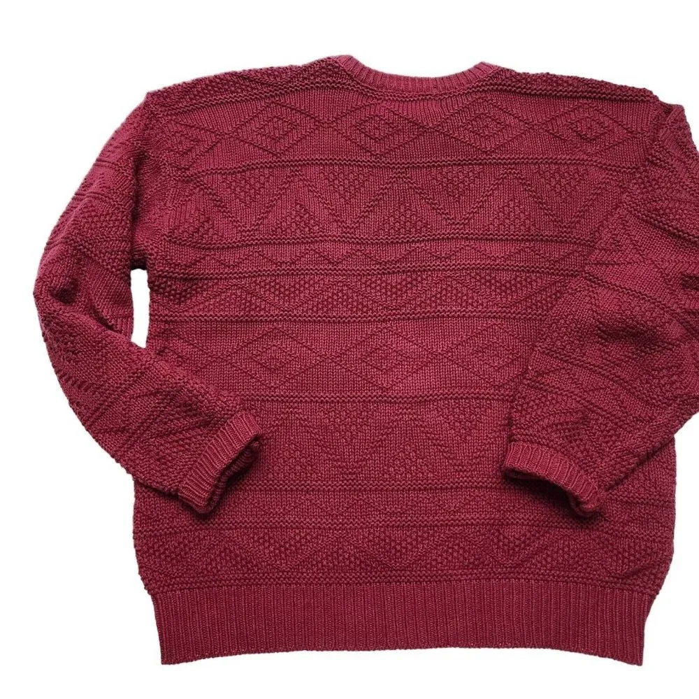 American Eagle Heavy Knitted Red Burgandy Men's Pullover Sweater